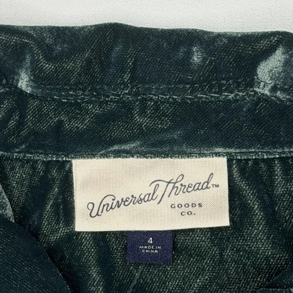 Universal Threads Long Sleeve Velvet Cargo Jumpsuit In Green Size 4 NWT